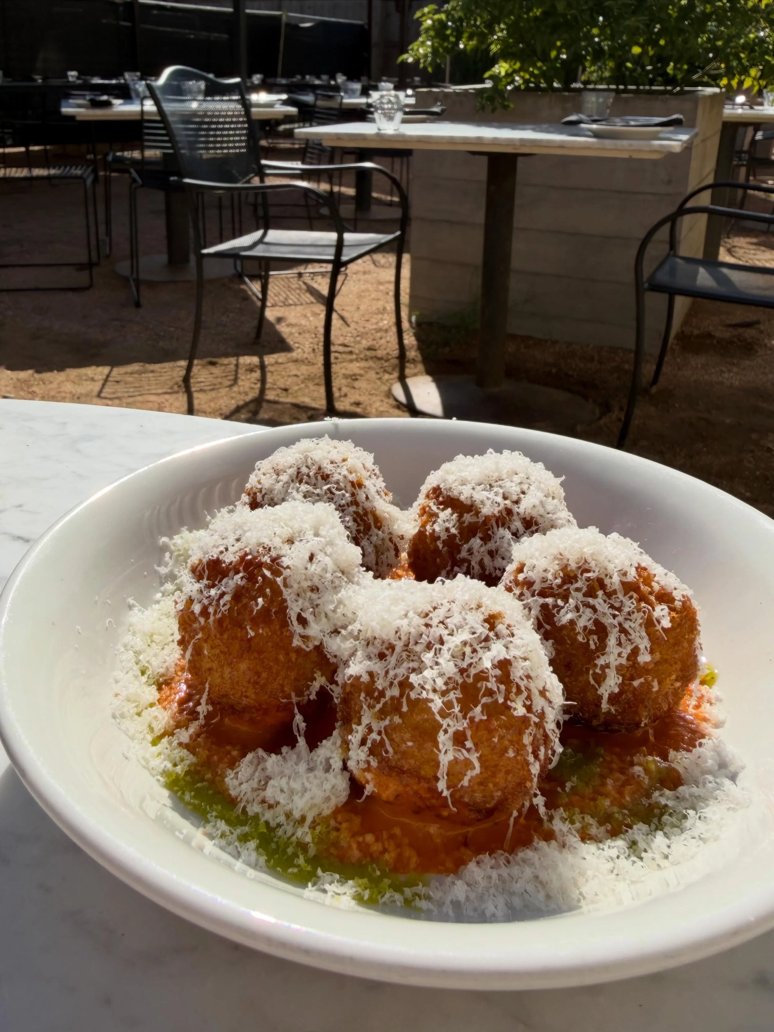 Let us welcome the new kid on the block&hellip; or menu if you will.
These cheesy arancini are going to be a necessity to kick off any meal at Tinys. We don&rsquo;t make the rules. We take risotto that&rsquo;s been chilled and mix it with 4 different