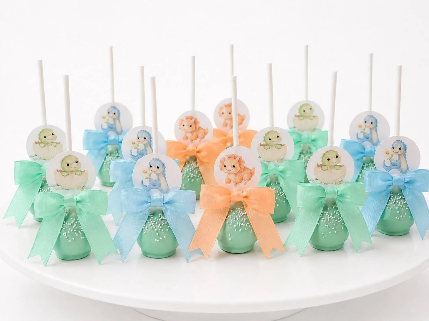 Baby Dinosaur Baby Shower Pastel Theme Cake Pops