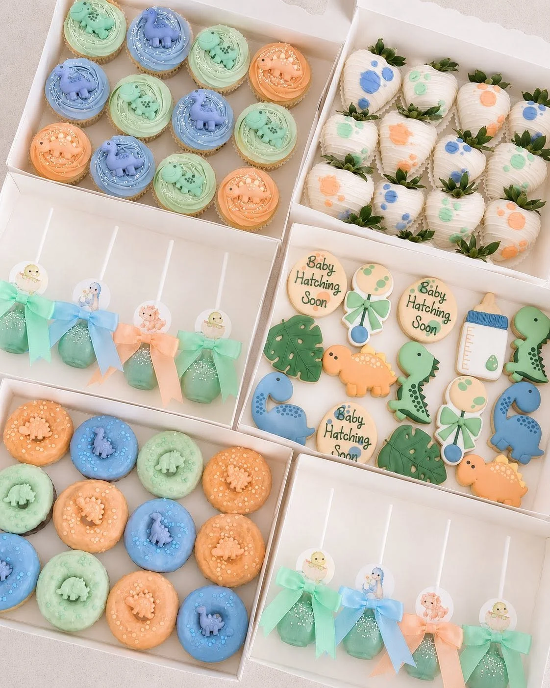 Baby Dinosaur Baby Shower Pastel Treat Package