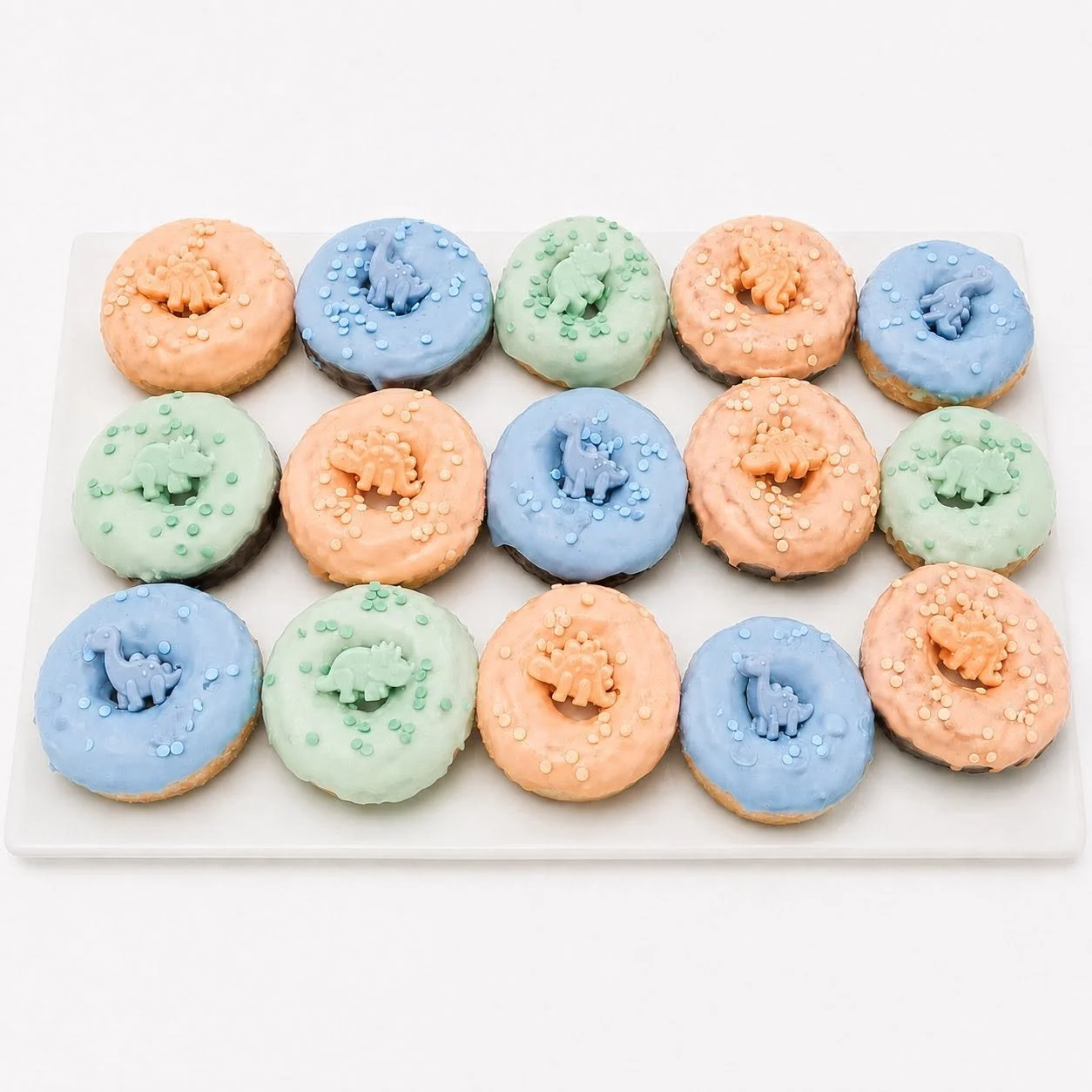 Baby Dinosaur Baby Shower Pastel Frosted Mini Donuts