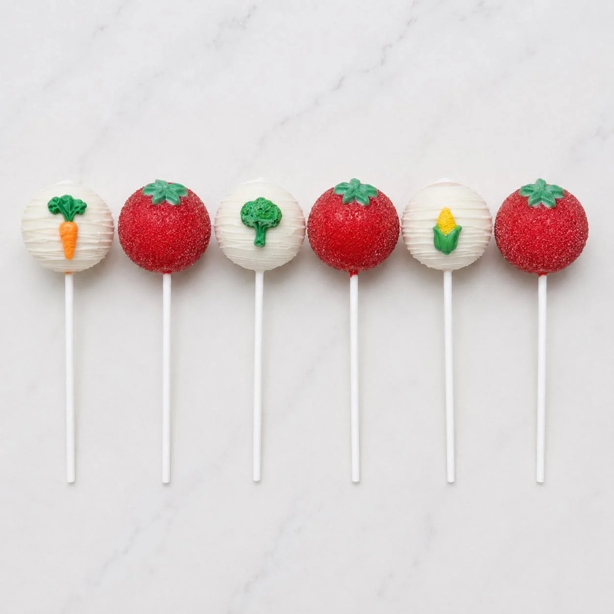 Locally Grown Baby Produce Themed Cake Pops