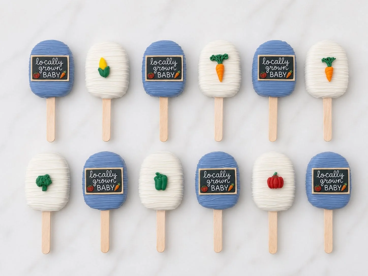 Locally Grown Baby Produce Themed Cakesicles