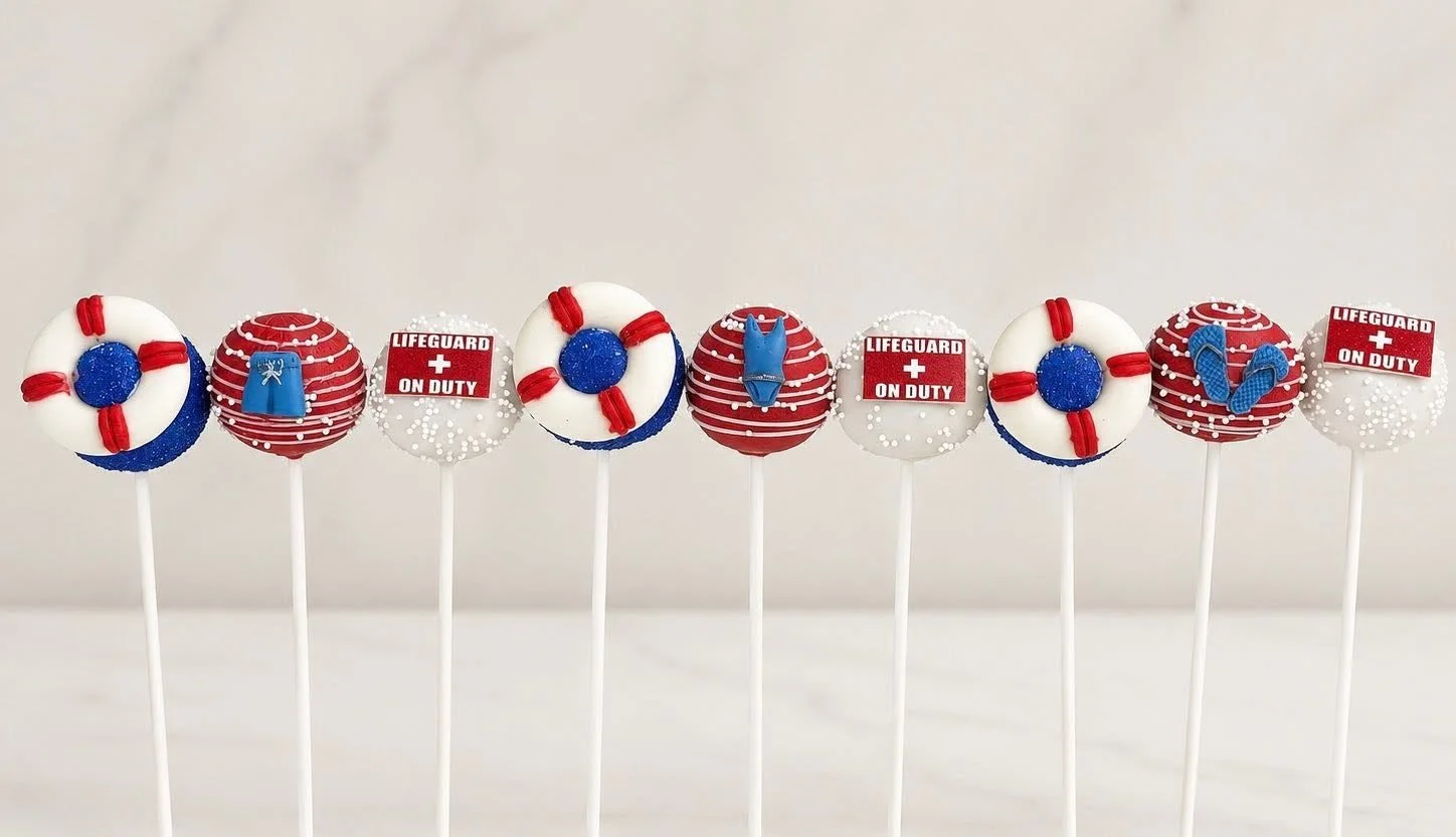 Lifeguard Theme Summer Cake Pops