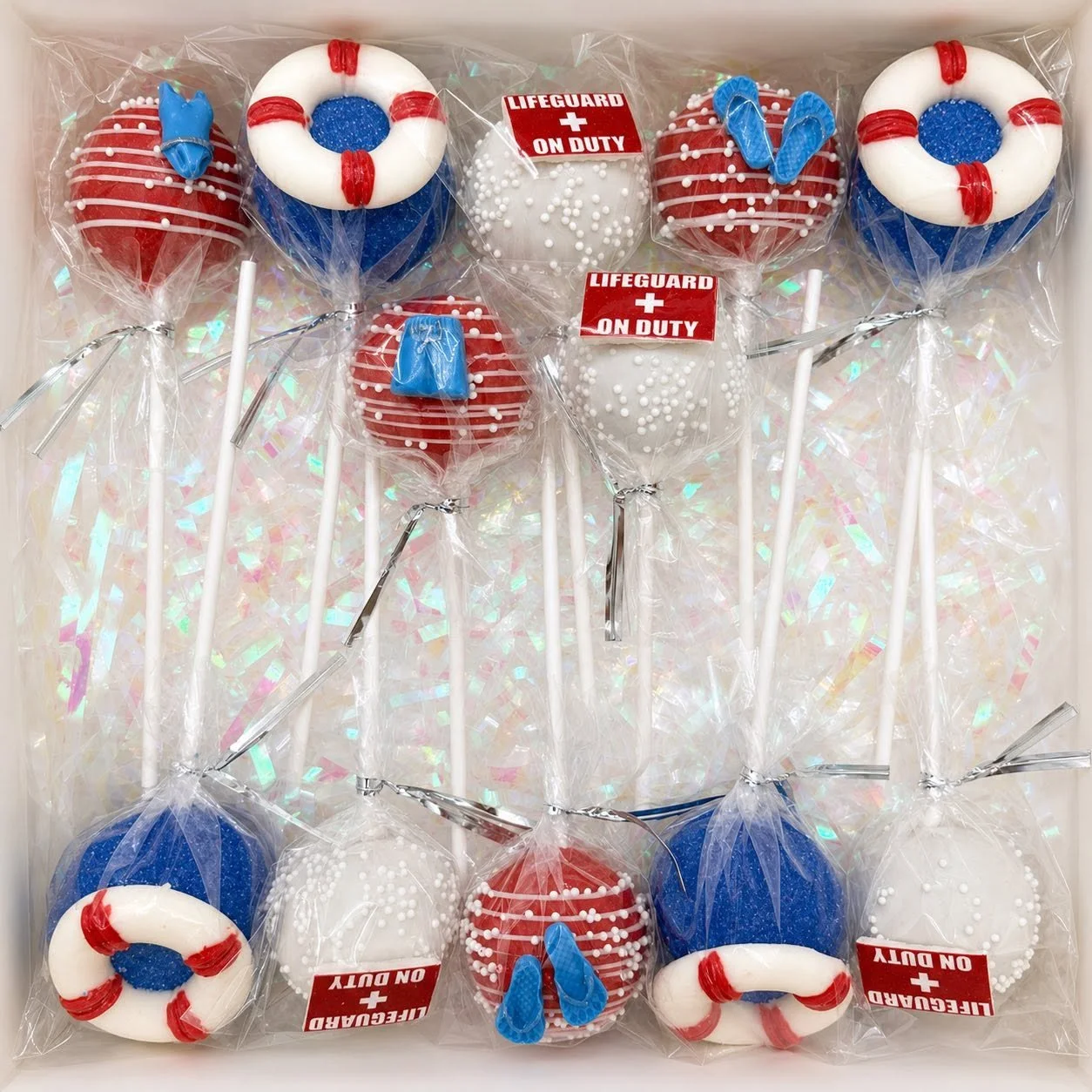 Lifeguard Theme Summer Cake Pops in box