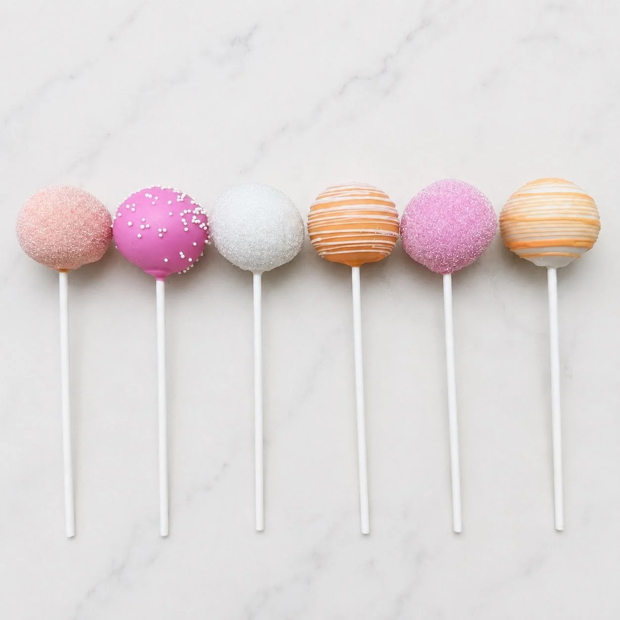 Bright Pink and Orange Cake Pops