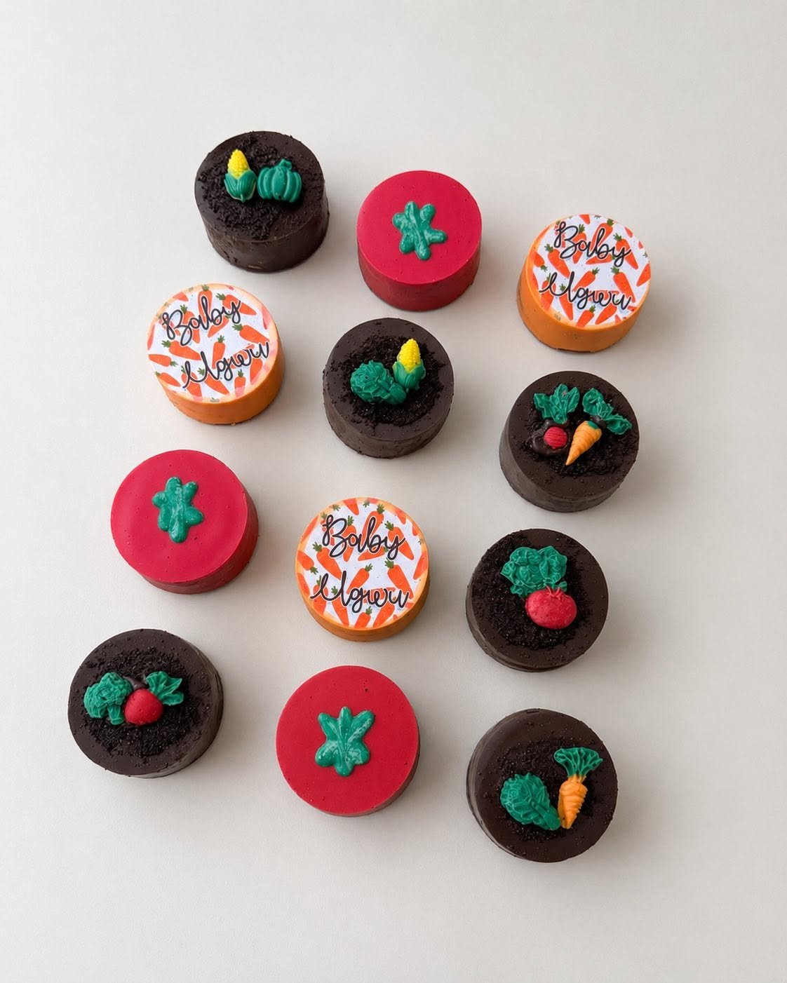 Locally Grown Baby Produce Themed Chocolate Covered Oreos