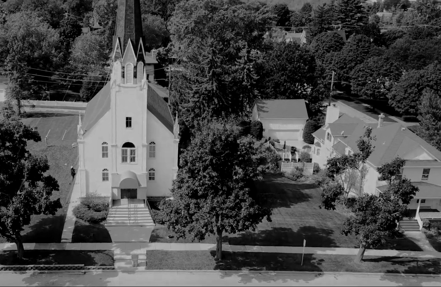 Aerial view of Overshadowed Theatrical Productions' first location in Itasca, Illinois.