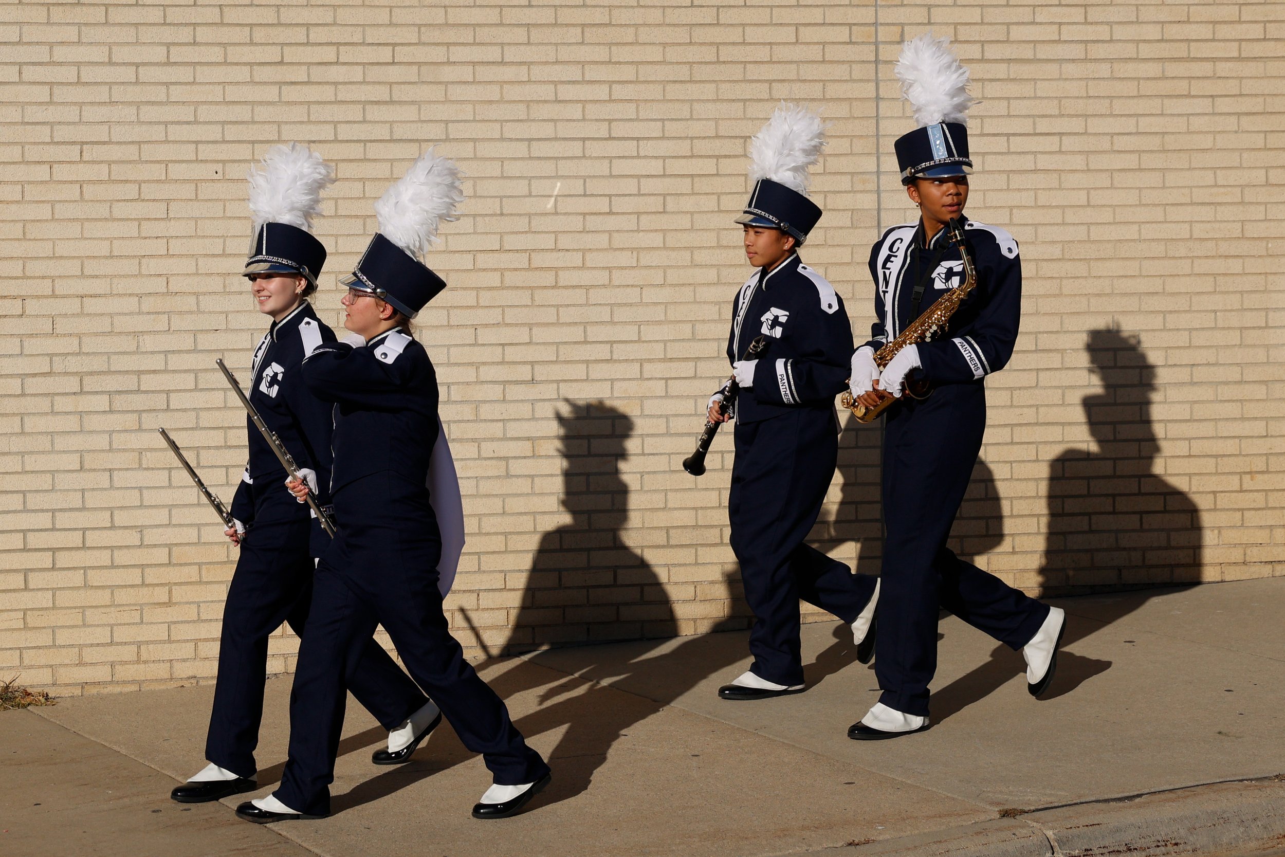The Century High School band prepares for their Homecoming Parade on Friday, Oct. 10, 2025, in Rochester.