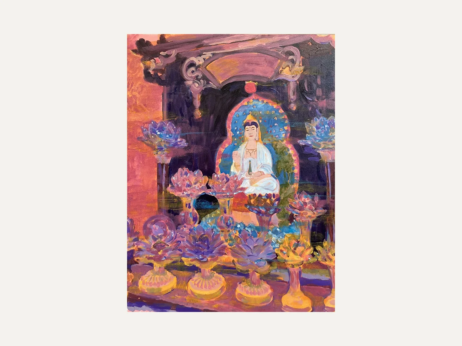 Kwan Yin Side-Eye | Guanyin Buddhist Portrait Oil Painting