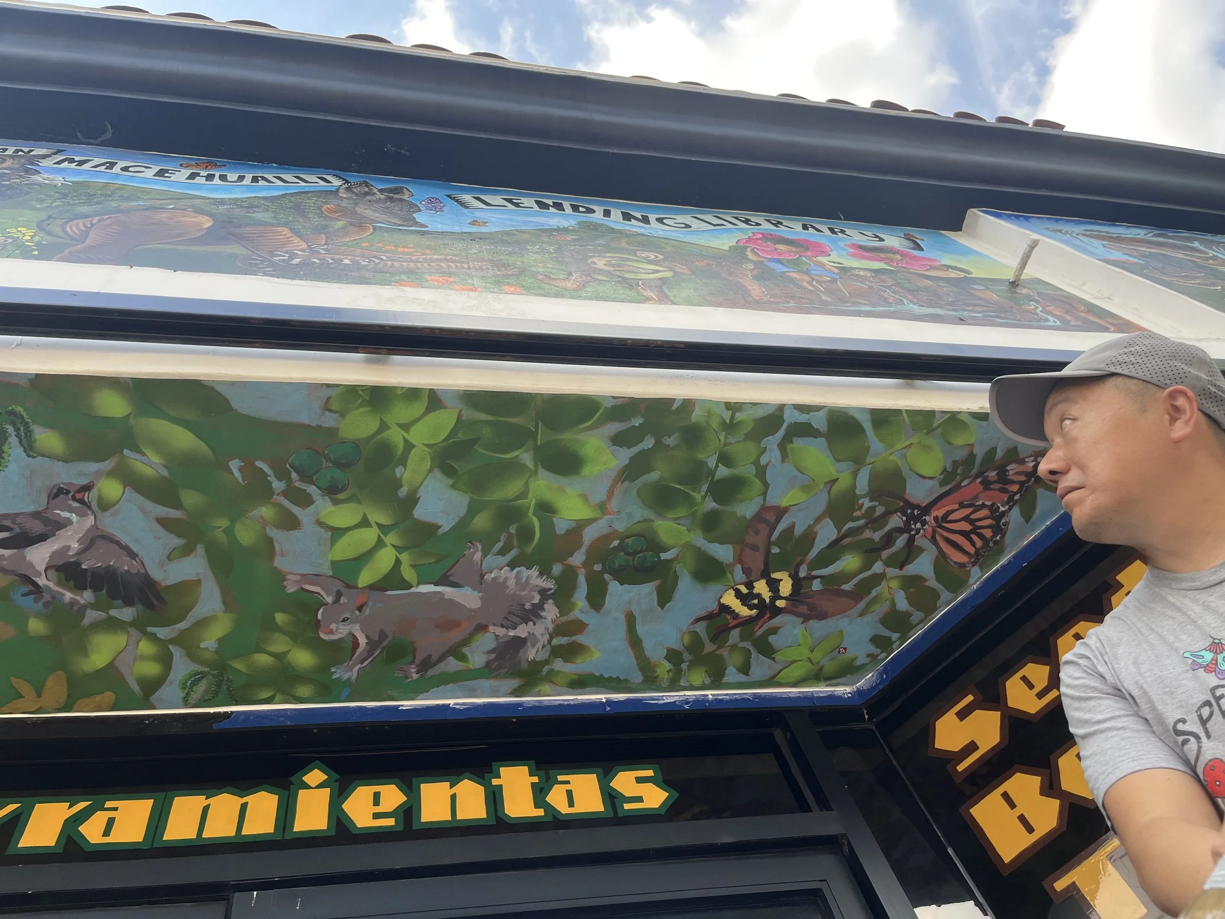 Los Angeles environmental mural depicting endangered black walnut habitat