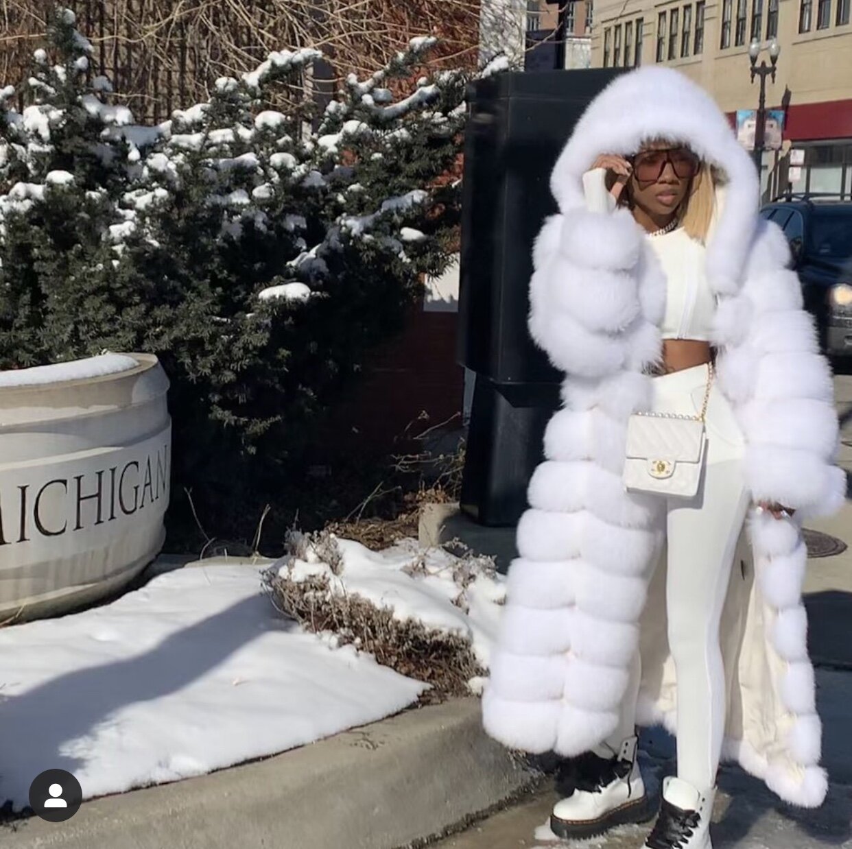 White Mink Fur Trench Coat For Women