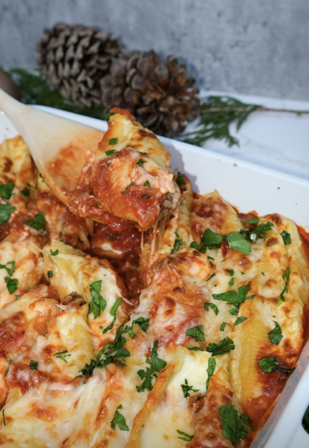 Ricotta Stuffed Saucemas Shells
