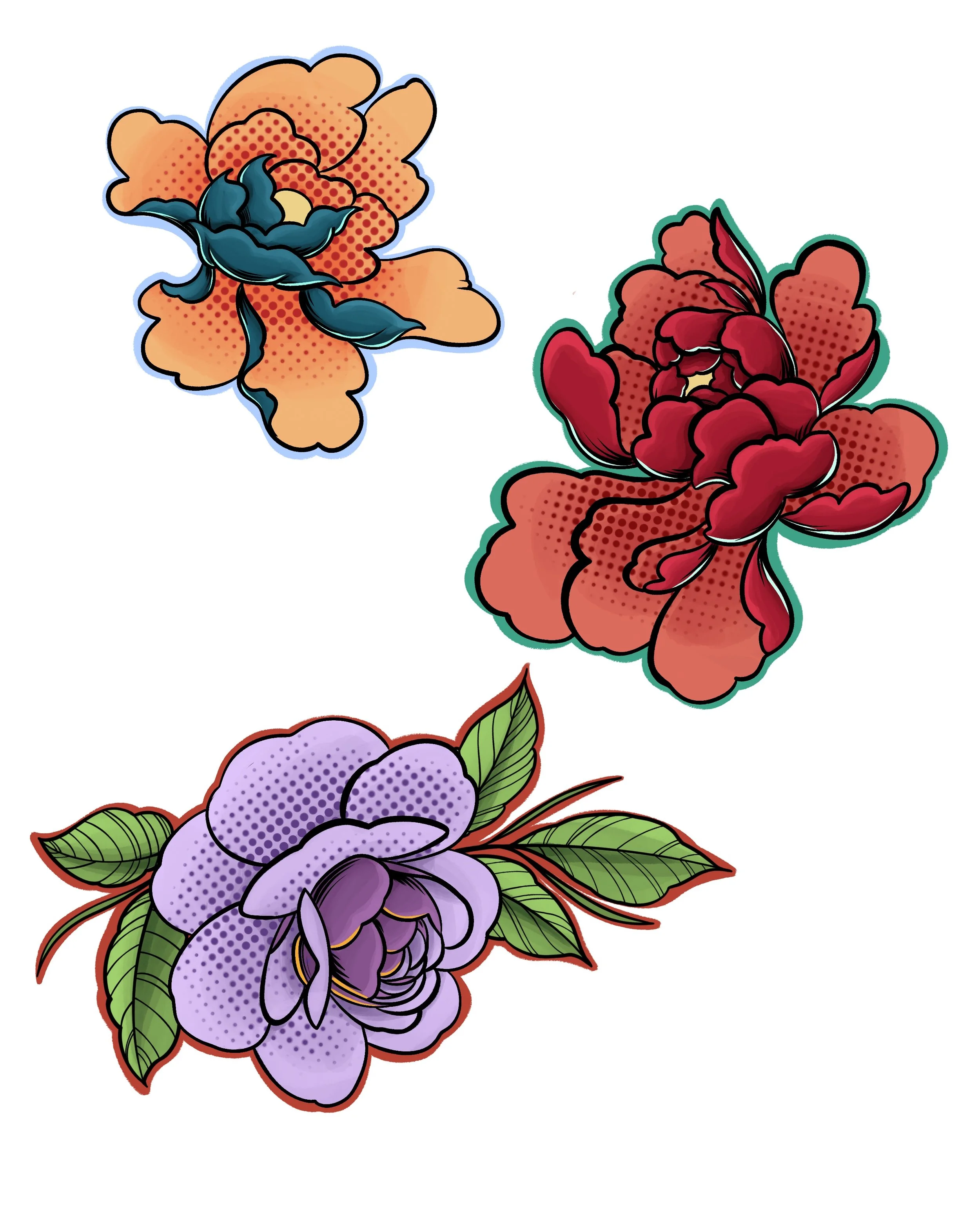 $350, Retro pop color peonies