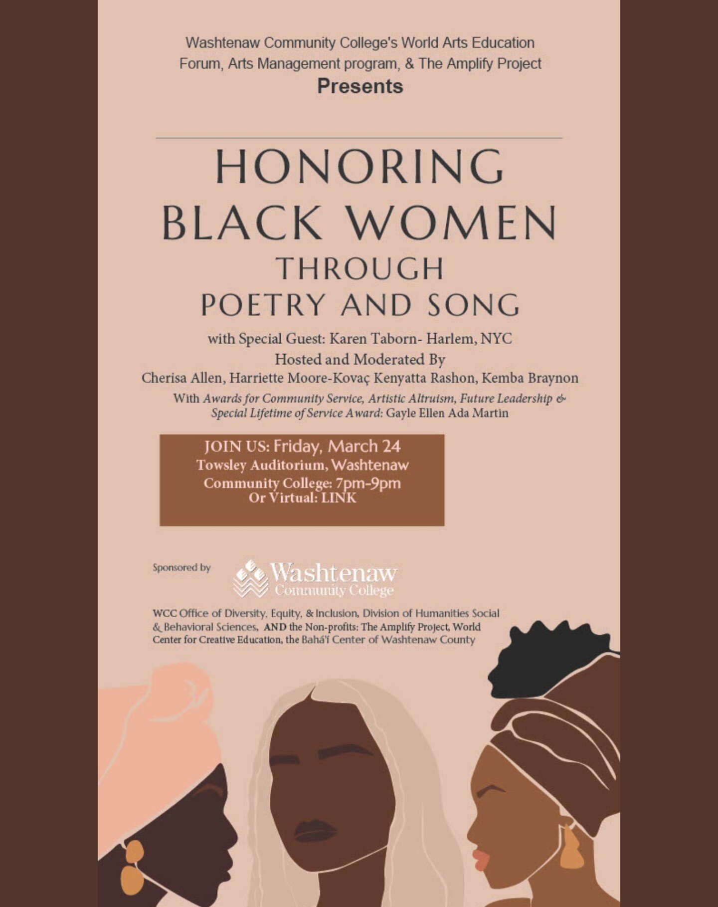 Join us for a night of empowerment and celebration on Friday, March 24th at 7pm at the Morris Lawrence Building, @amplifywashtenaw is proud to support The World Arts Education Forum and other friends as they honor the achievements of women in our com