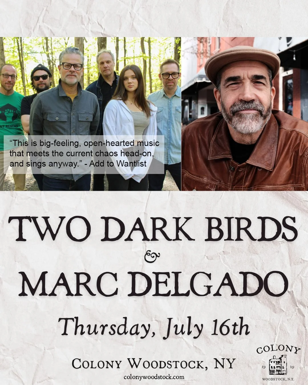 Two Dark Birds &amp; Marc Delgado at The Colony on July 16