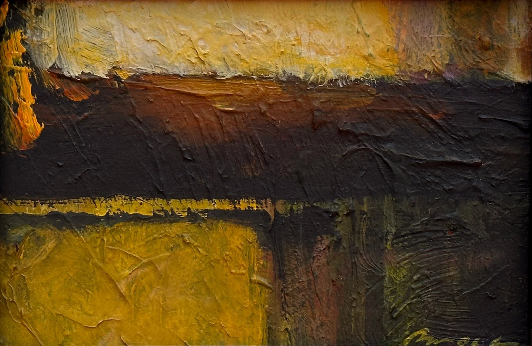 Joel Brock - abstract composition (title unknown), acrylic and gesso on board, 5.5 x 8 in., framed to 14.5 x 17.25 in. $1600