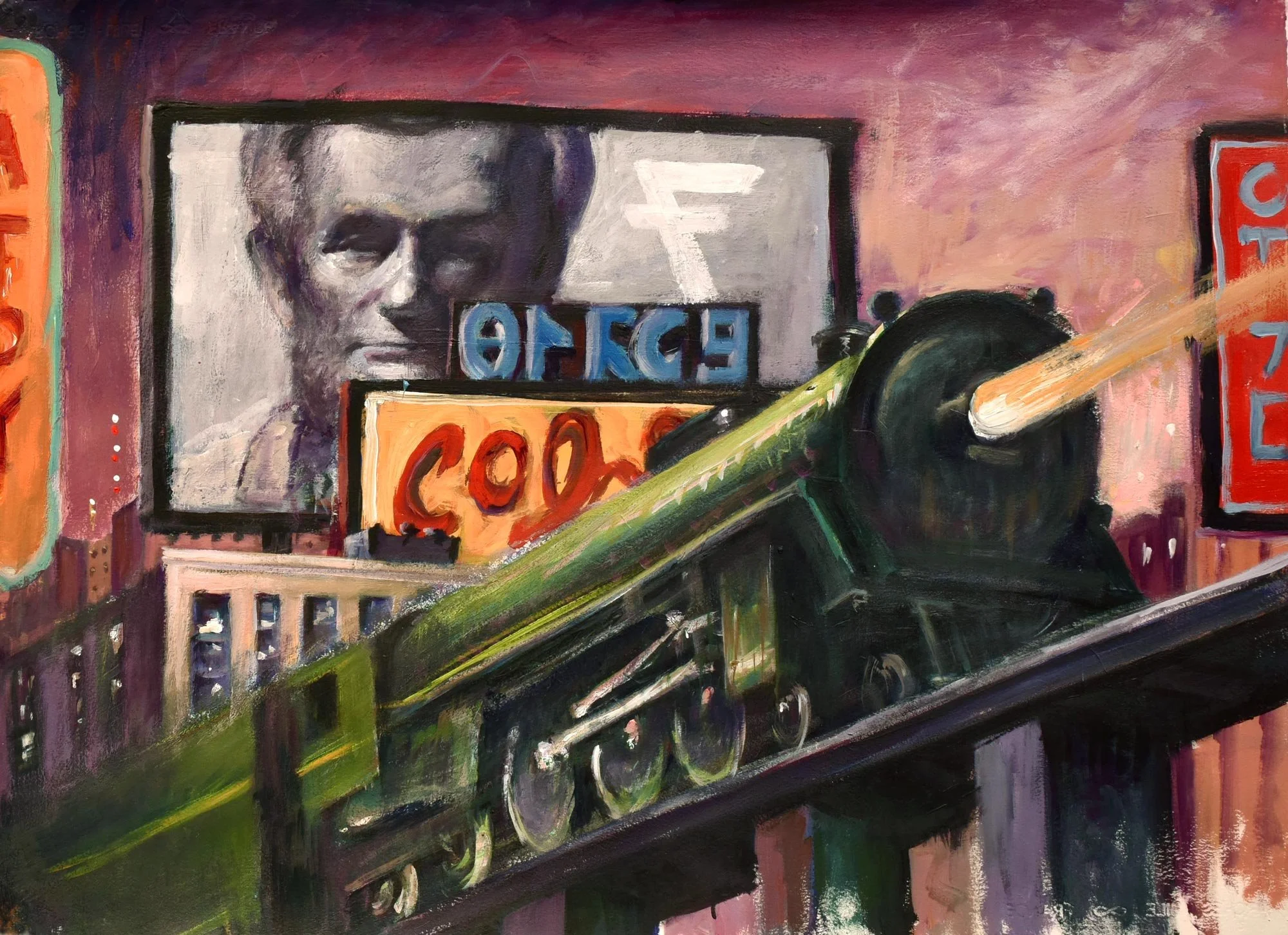 Gary Faigin - Study for Signs of the Times, oil on paper, 22 x 30 in. (unframed) $1800