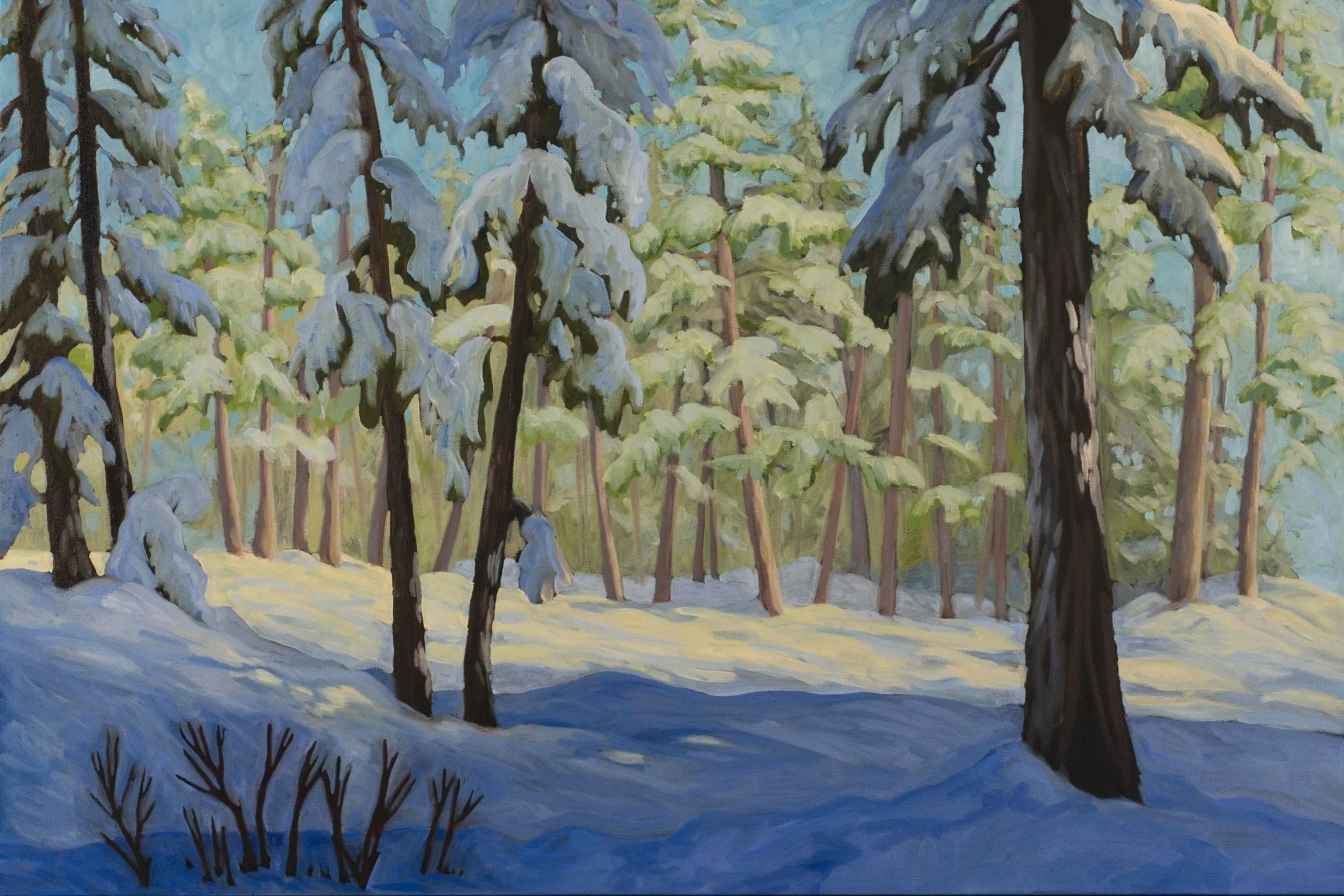 Emily Wood - Crystal Springs, January, oil on canvas, 24 x 36 in.  SOLD