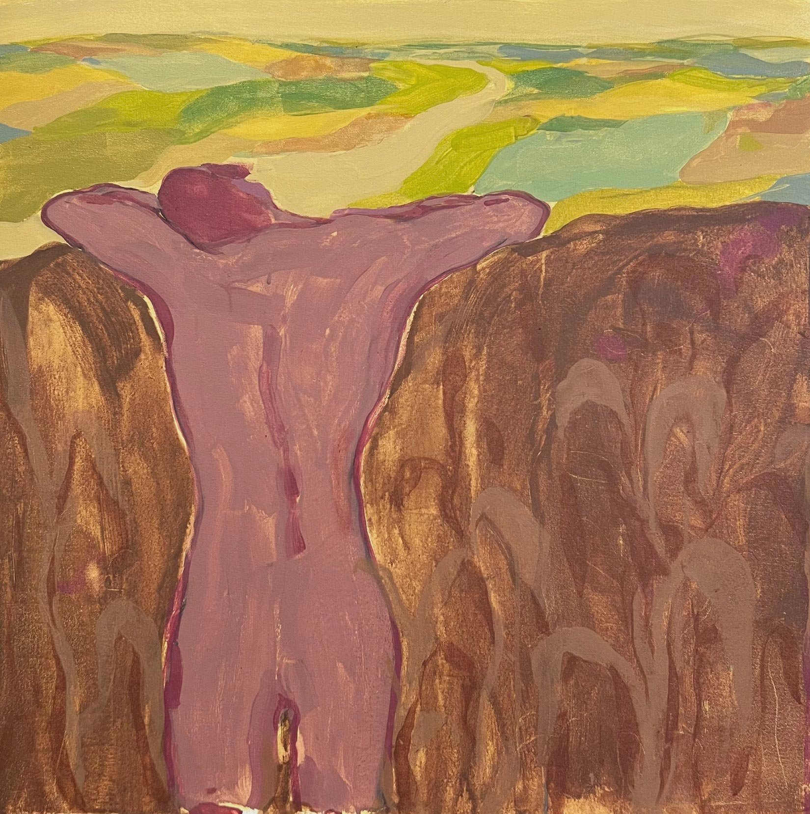 Nahom Ghirmay - Nostalgia, oil on canvas, 36 x 36 in. $5000