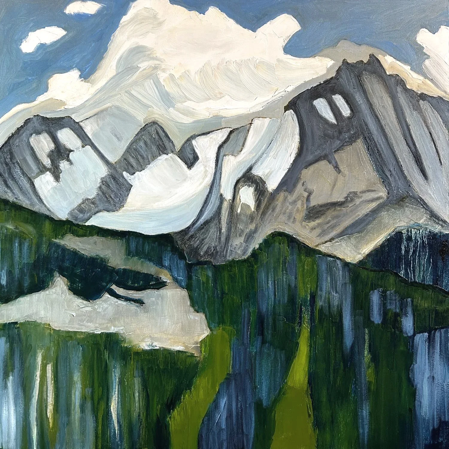 Hart James - Juno Rising, oil and charcoal on canvas, 36 x 36 in. $3500