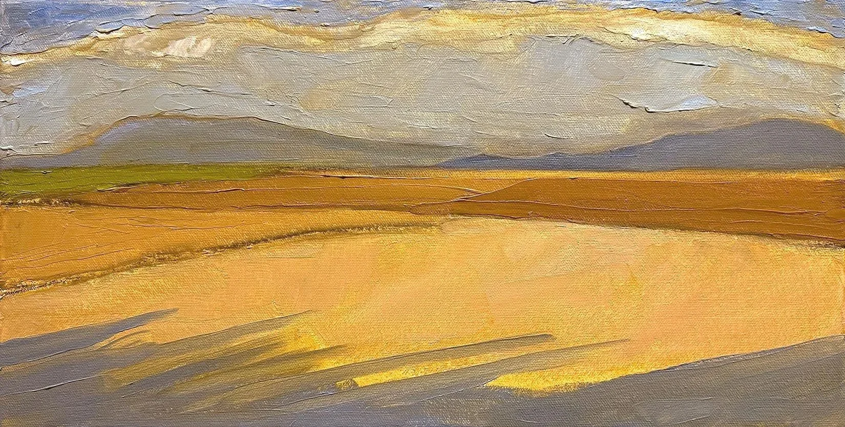 Hart James - When Everything Becomes Pastel, oil and charcoal on canvas, 10 x 20 in. SOLD