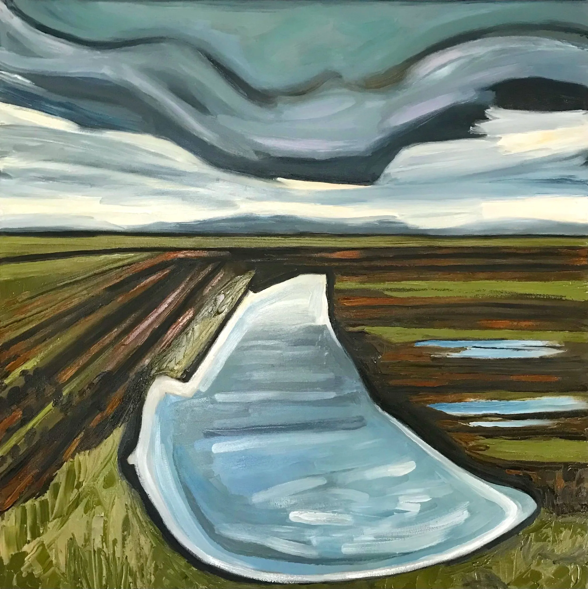 Hart James - The Communion, oil and charcoal on canvas, 36 x 36 in. 