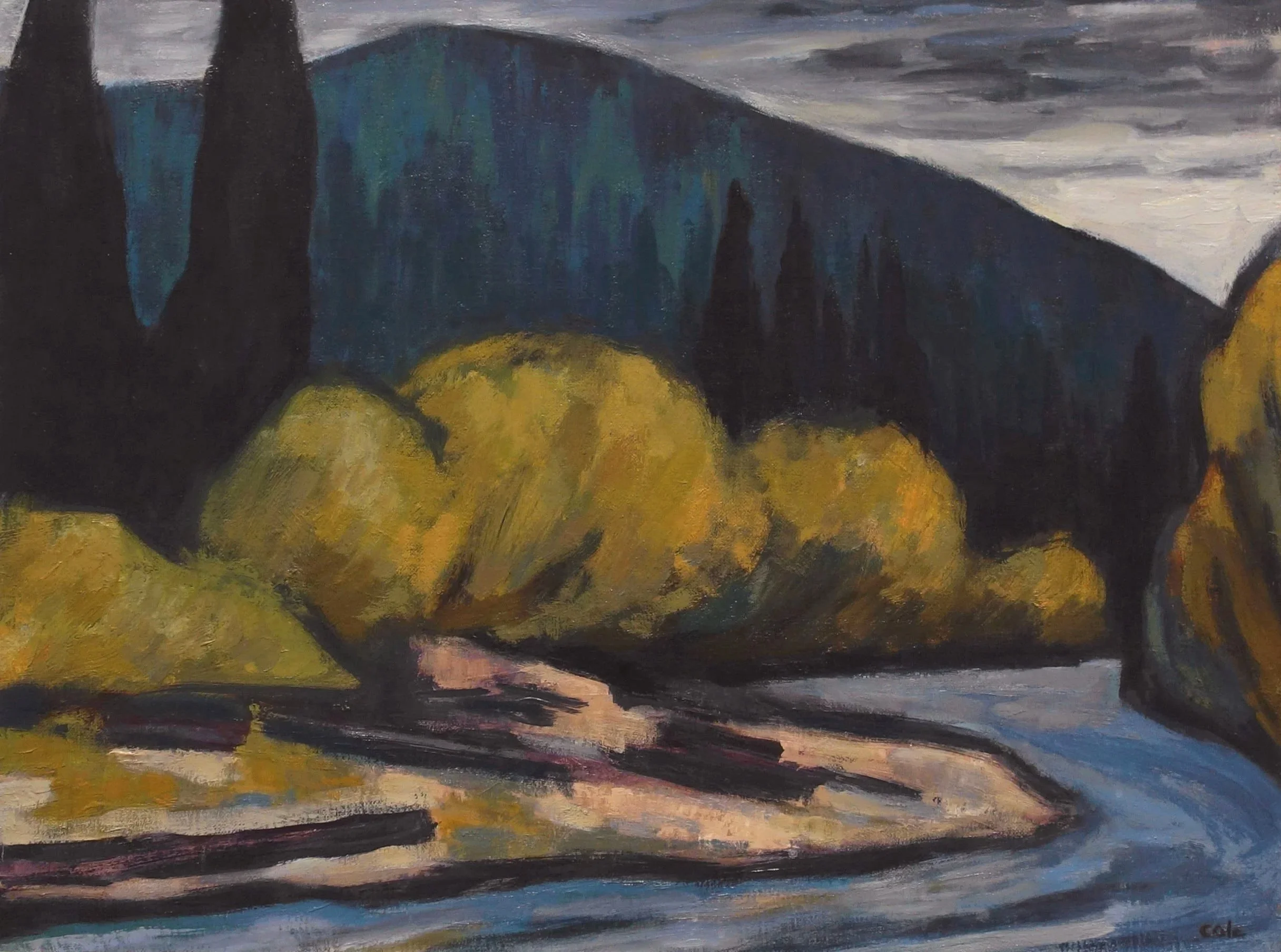 John Cole, Grey Day Nooksack, oil on linen, 18 x 24 in. $10,000