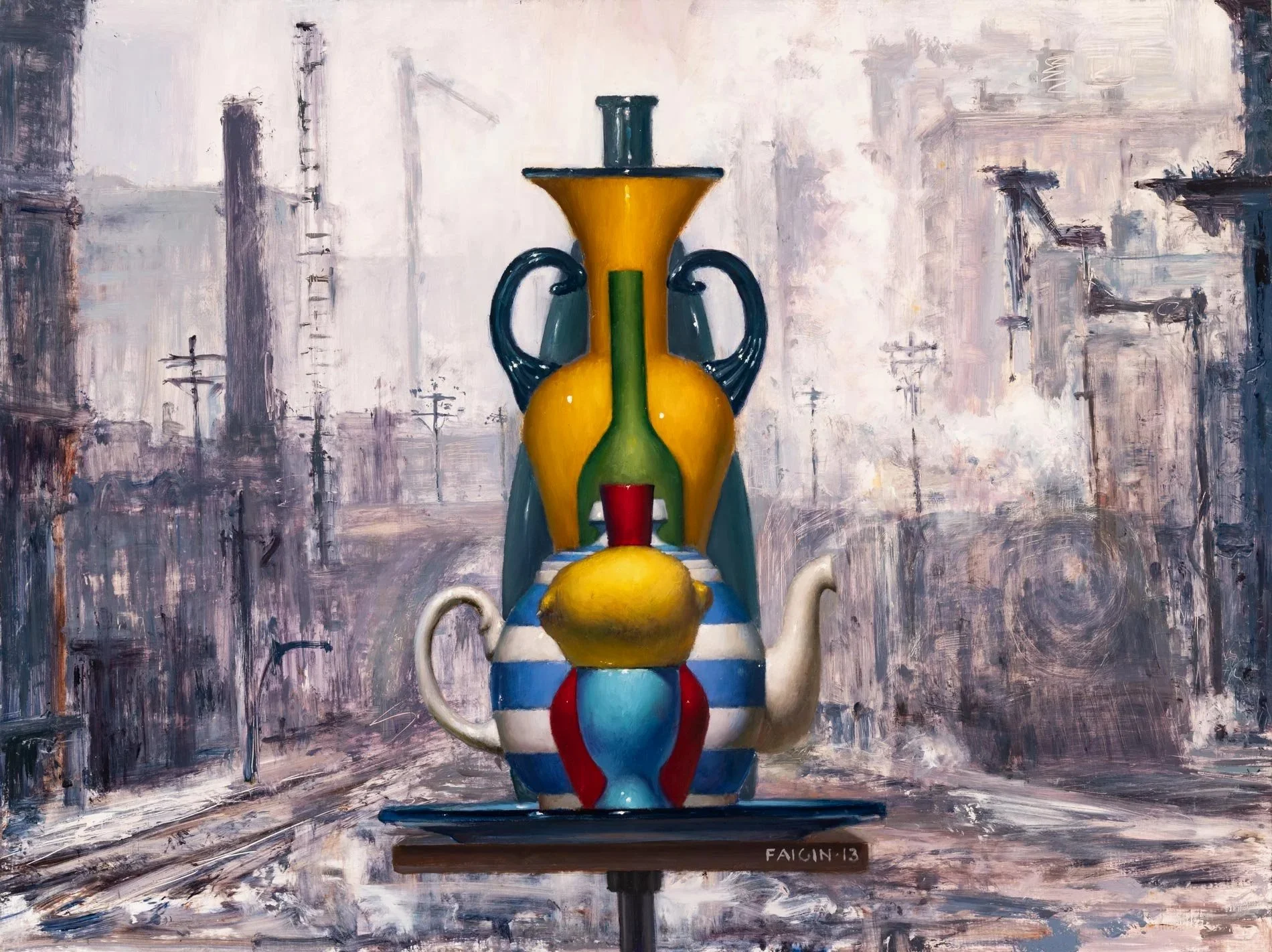 Gary Faigin - Station Stop, 2013, oil on panel, 30 x 40 in. $12000