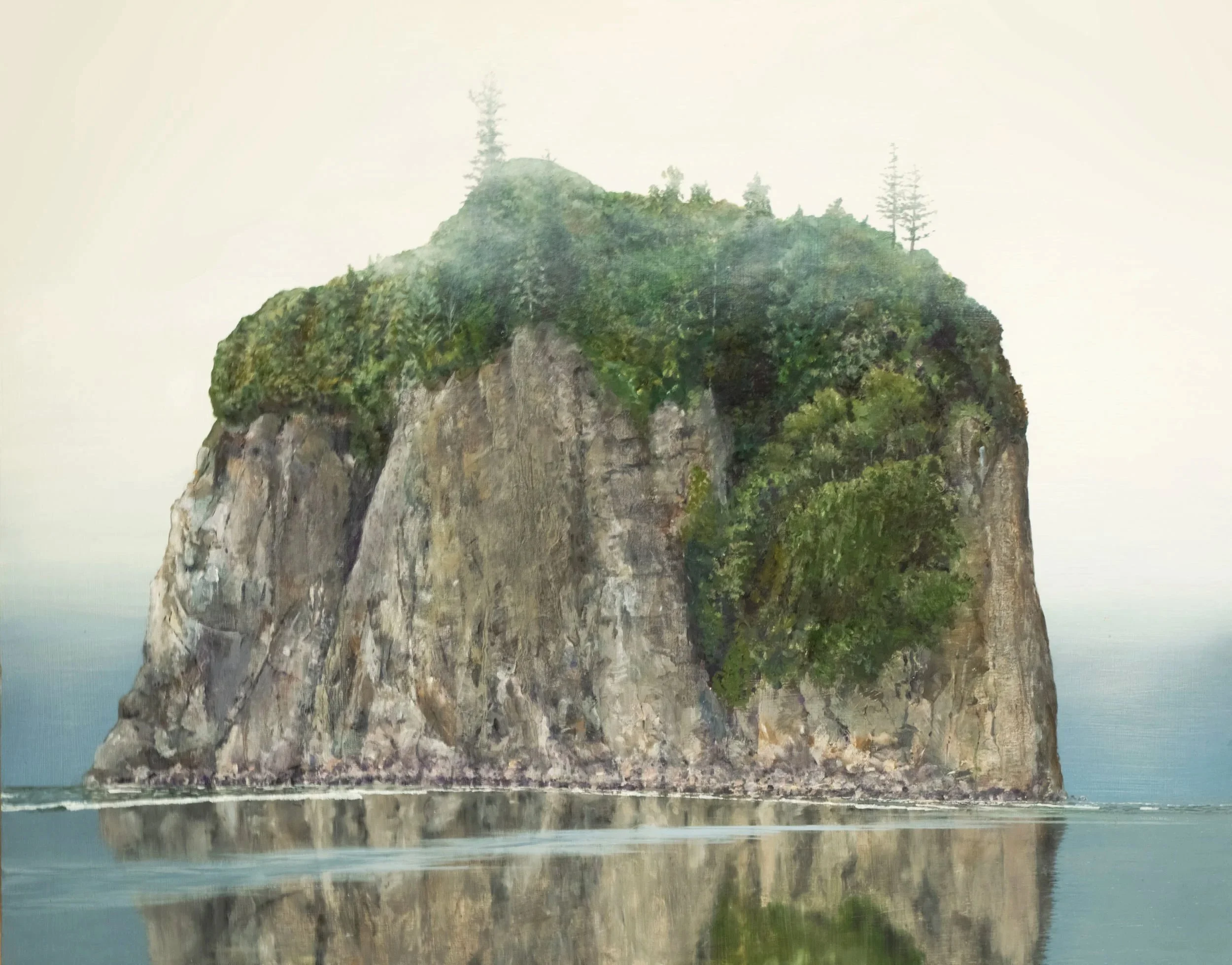 Fred Holcomb - Fifth Stack, oil on panel, 24 x 30 in. $3200