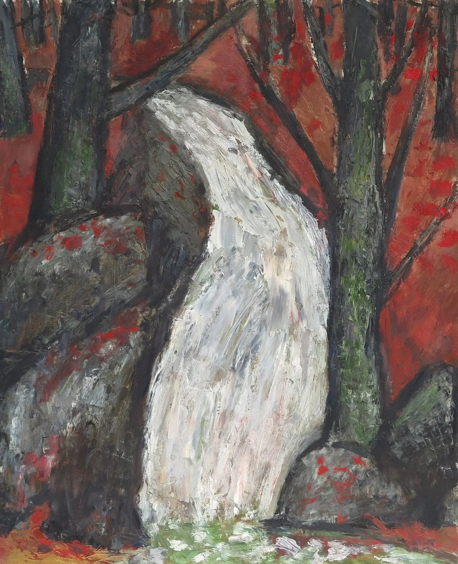 Gregg Laananen - Upper Crystal Falls II, oil on panel, 22 x 18.25 in. $2000