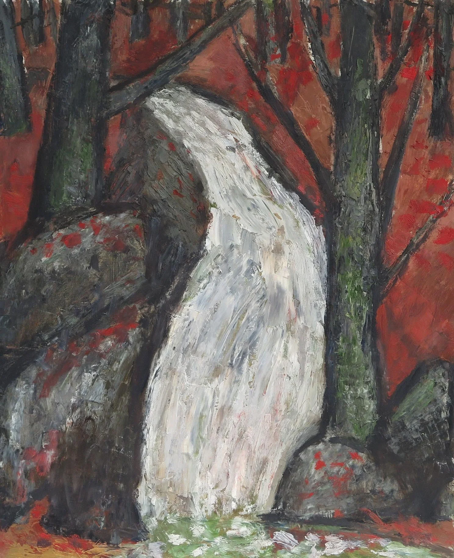 Gregg Laananen - Upper Crystal Falls II, oil on panel, 22 x 18.25 in. 