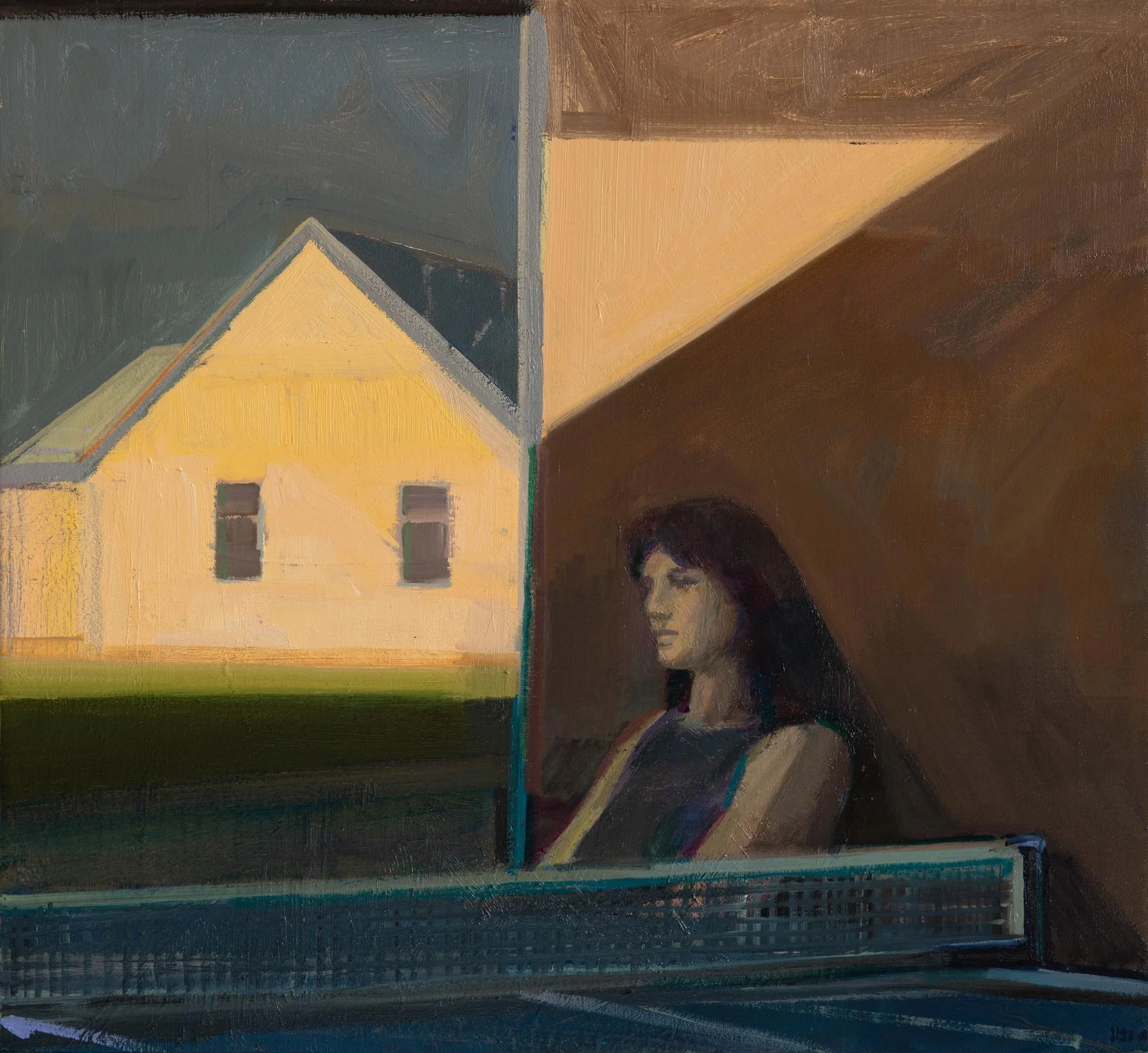 Hiroshi Sato - Ping Pong Table, oil on canvas, 22 x 24 in.  $4400
