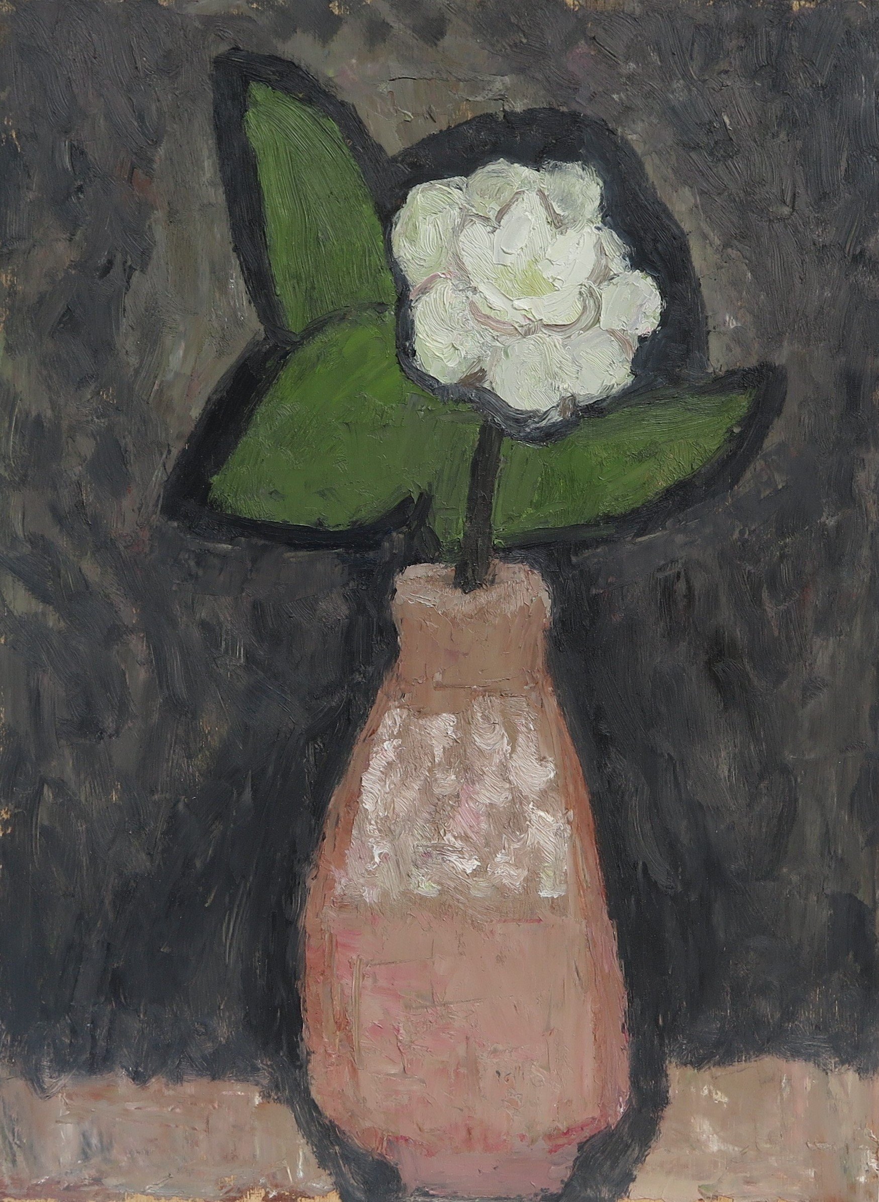 Gregg Laananen - White Camellia, oil on panel, 16 x 12 in. 