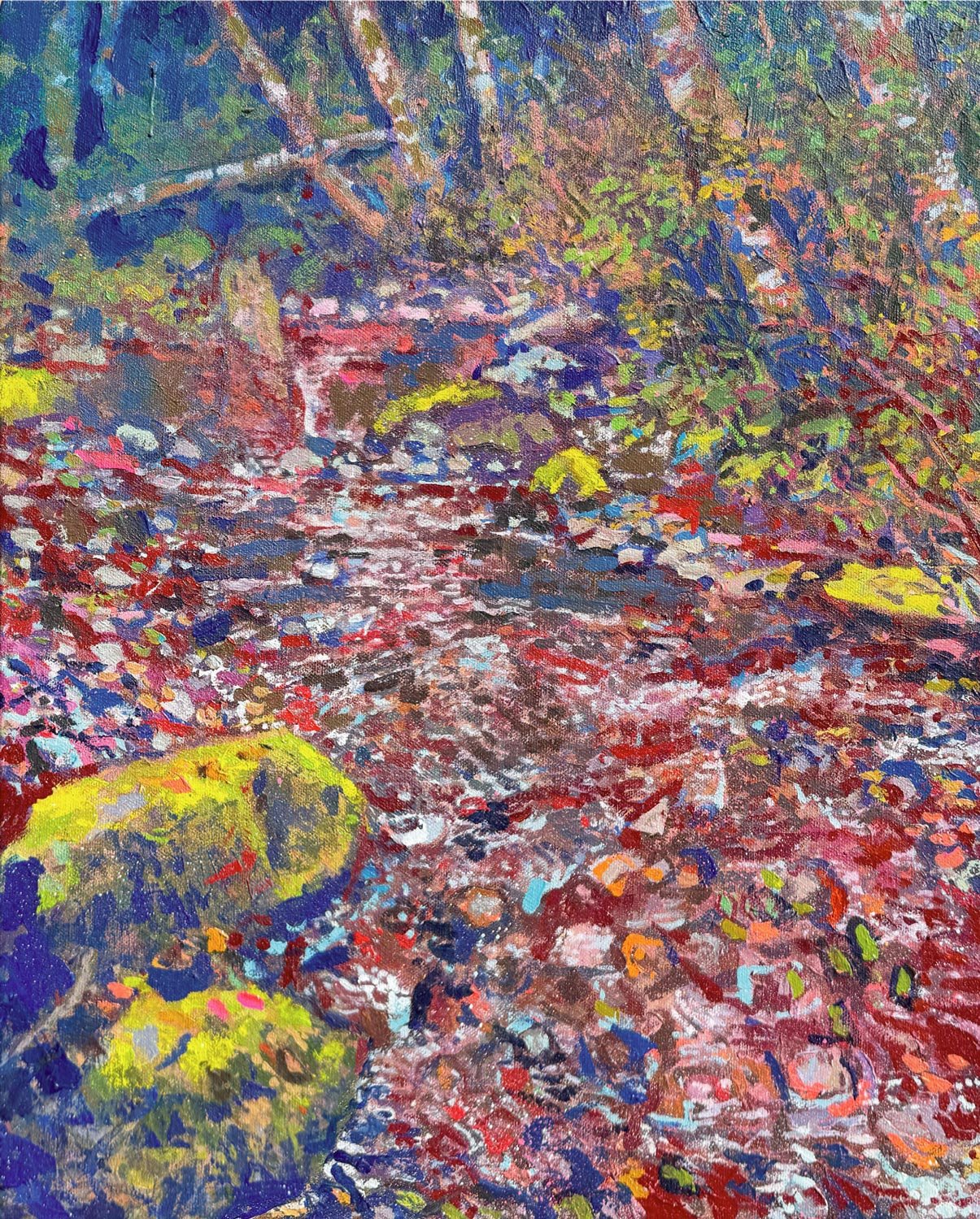 Benjamin Vanderwerff, Rankin Creek 3, spray paint and acrylic on canvas, 20 x 16 in. $1200