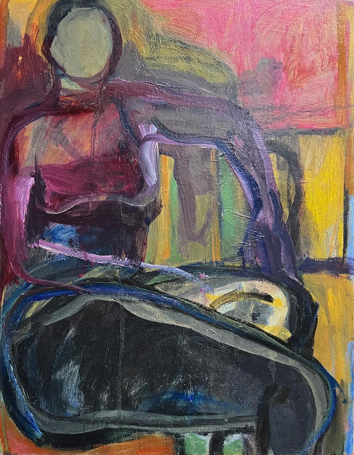Karen Kosoglad - A Gestural Moment, oil on panel, 18 x 14 in. $1250