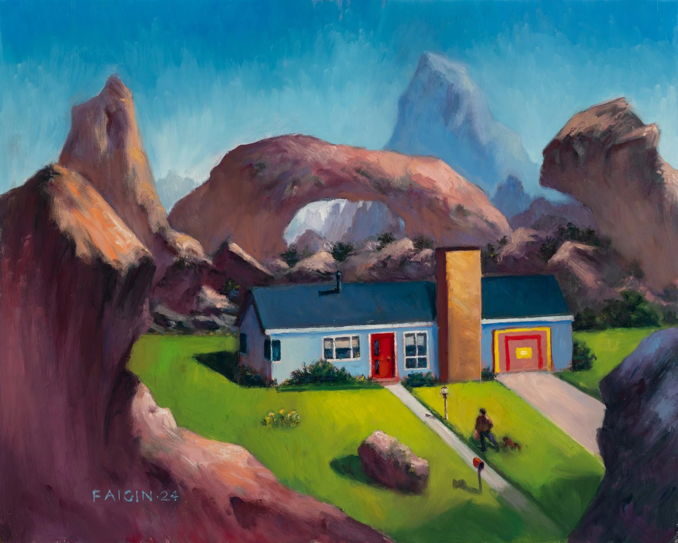 Gary Faigin - Cat Rock, 2024, oil on panel, 24 x 30 in. $6000