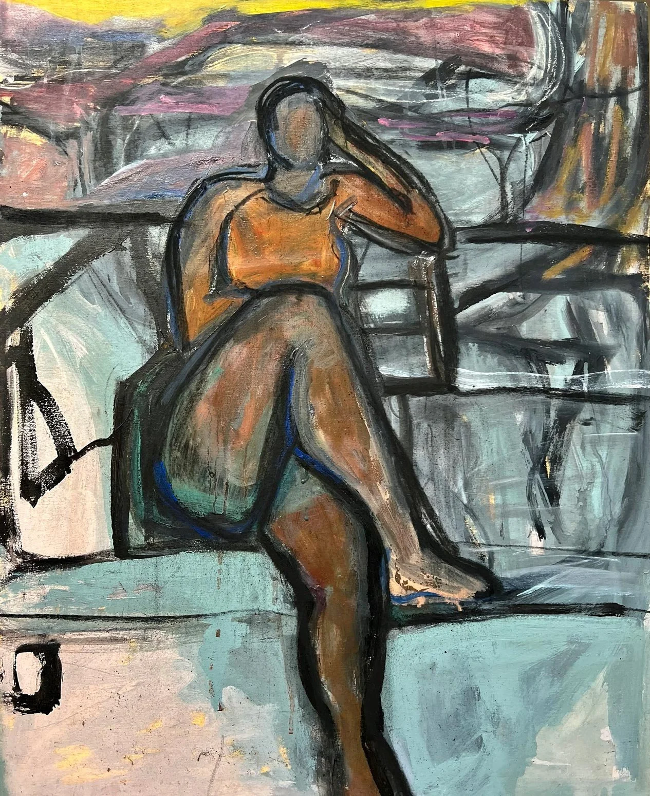 Karen Kosoglad - Greta in the Moment, mixed media on board, 30 x 24 in. 