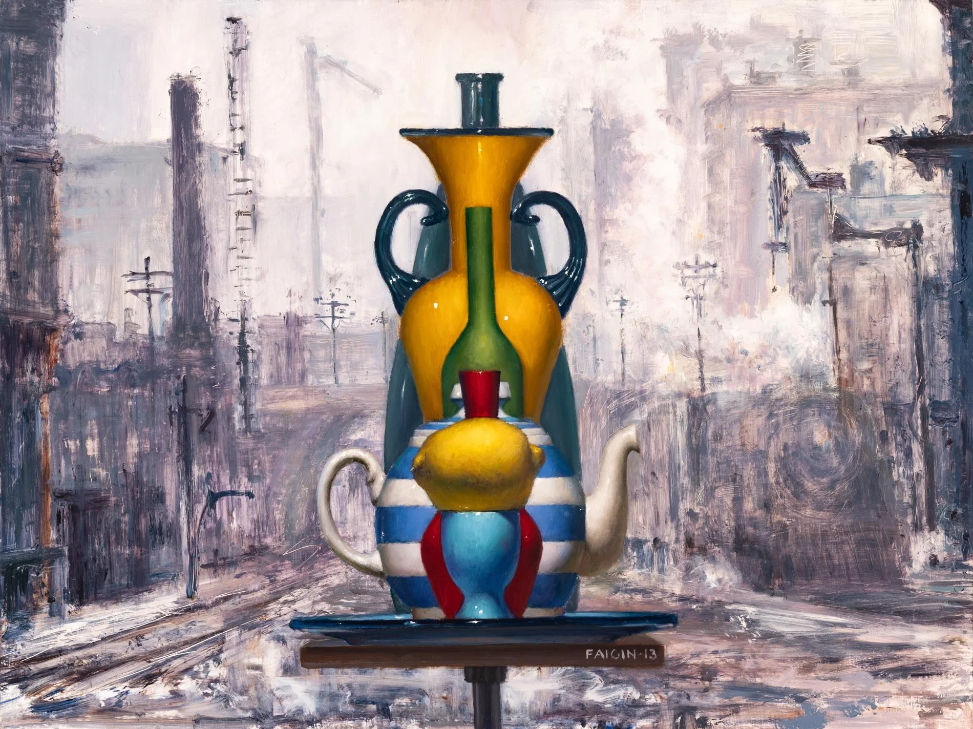 Gary Faigin - Station Stop, 2013, oil on panel, 30 x 40 in. $12000