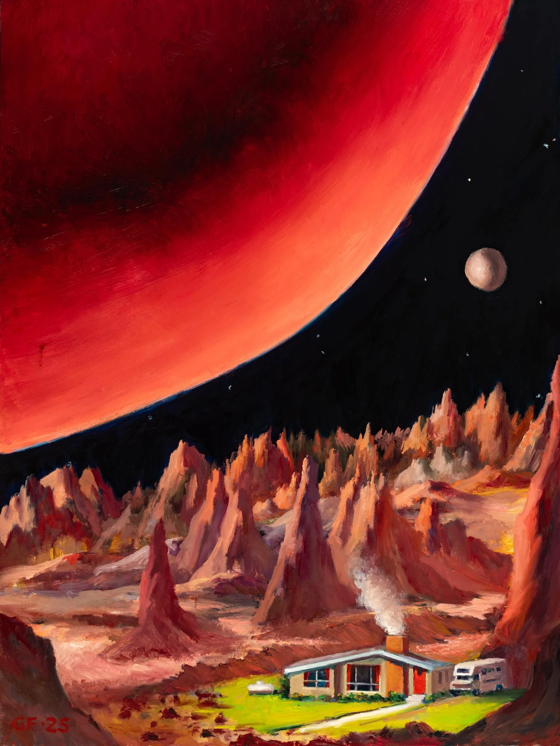 Gary Faigin - Weekend Retreat, 2025, oil on panel, 40 x 30 in. SOLD