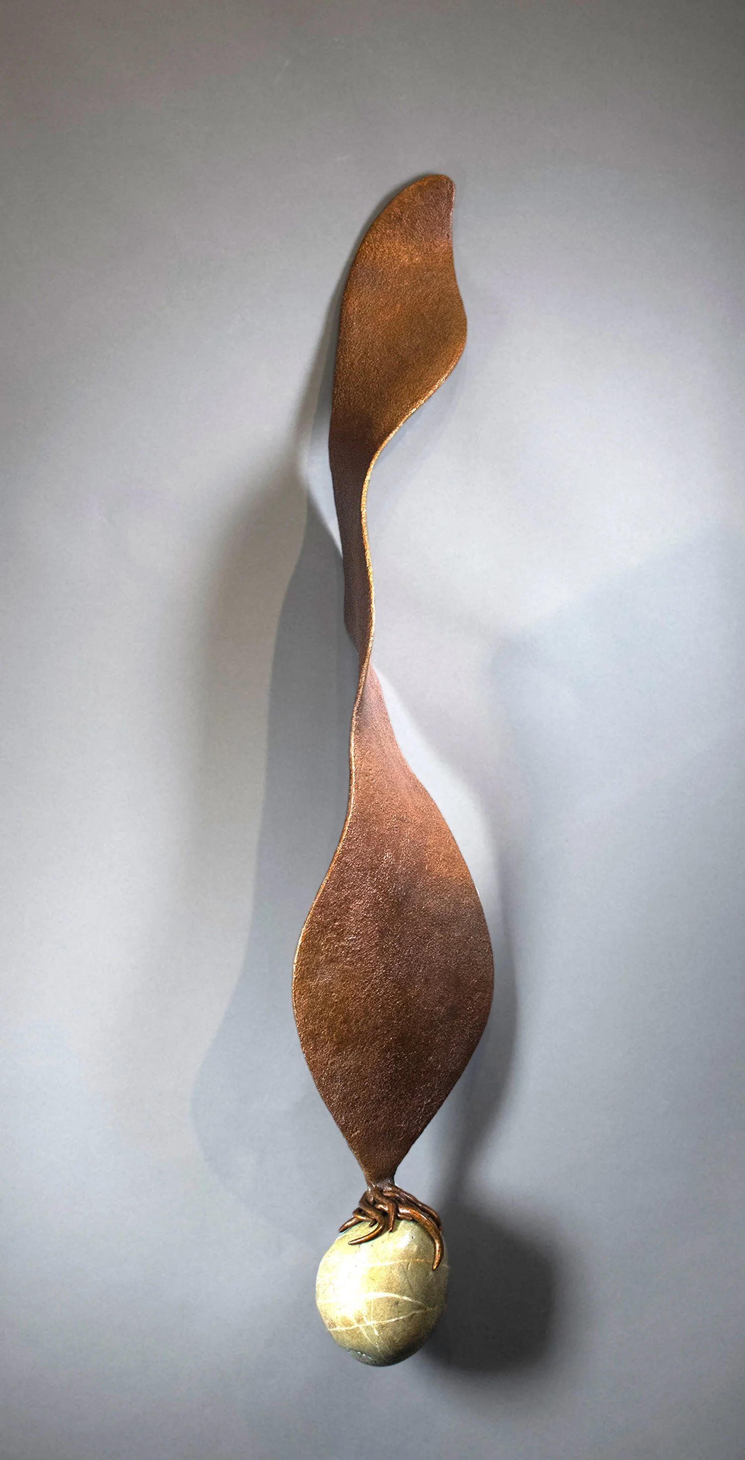 David Eisenhour - Flame, unique bronze and found object, 37 x 6 x 5.5 in.  $6000