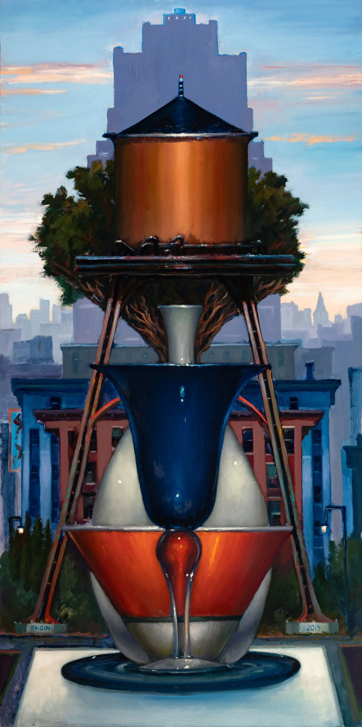 Gary Faigin - Inverse Proportions, 2013, oil on panel, 48 x 24 in. $10000