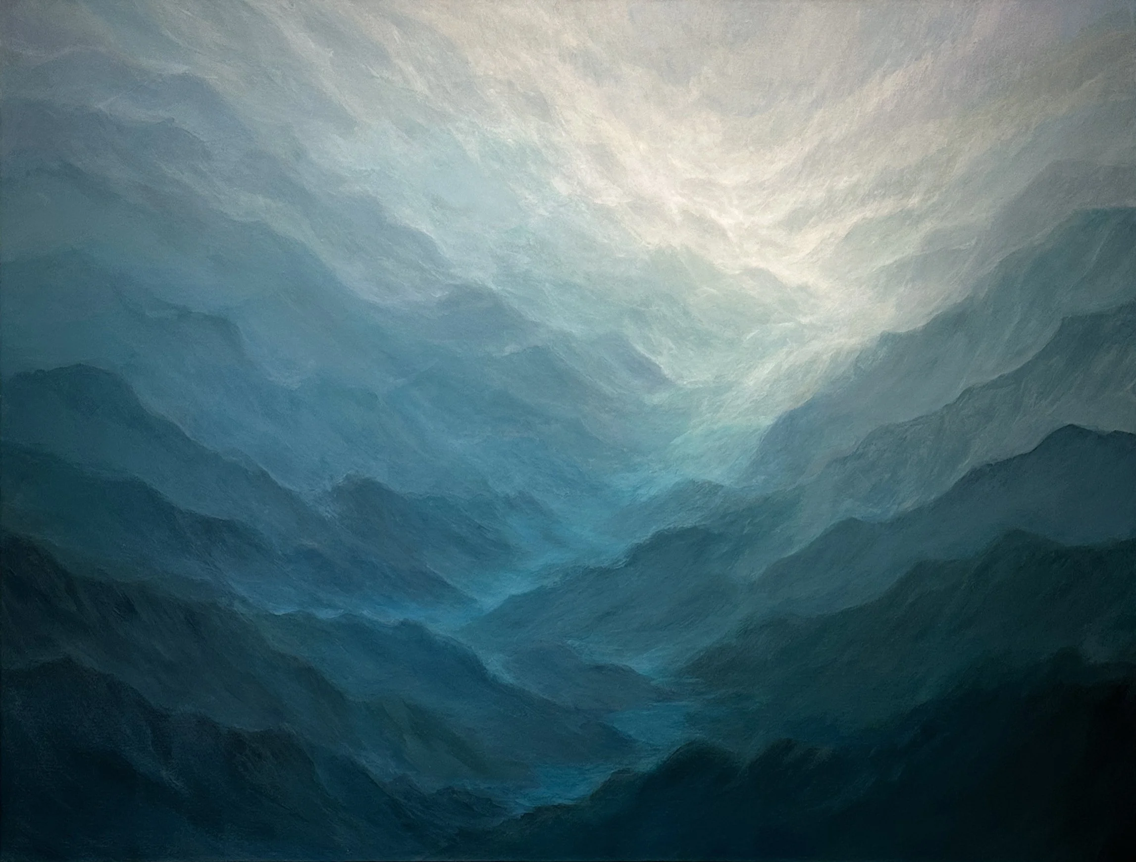 Carole Barrer - Blue 29, acrylic on canvas, 36 x 48 in.   $4200