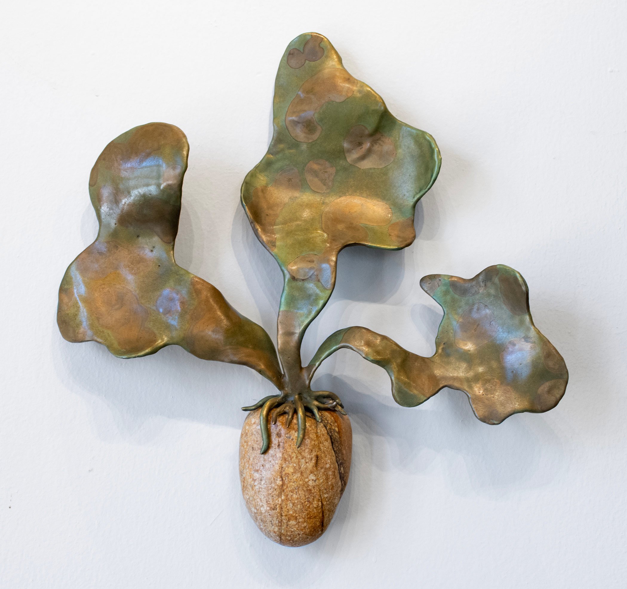 David Eisenhour - Holdfast, unique bronze and found object, 12 x 12 x 2 in.  $1400