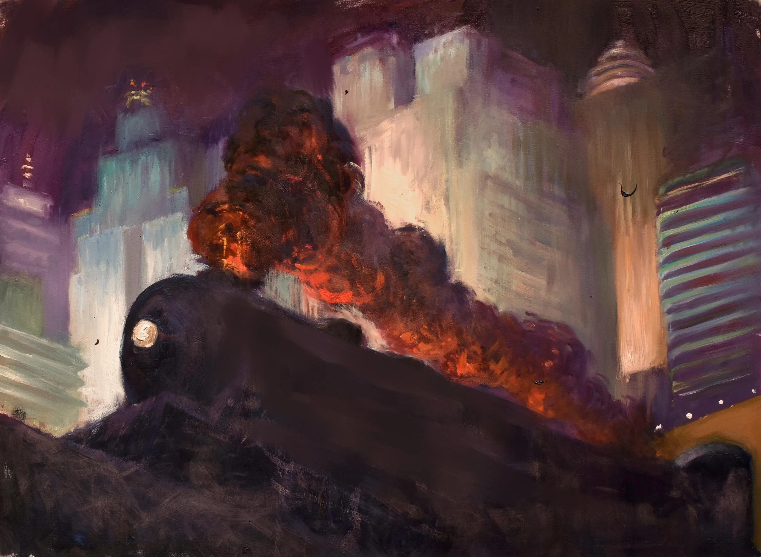 Gary Faigin - Study for Escape Route,  oil on paper, 22 x 30 in. (unframed) $1800