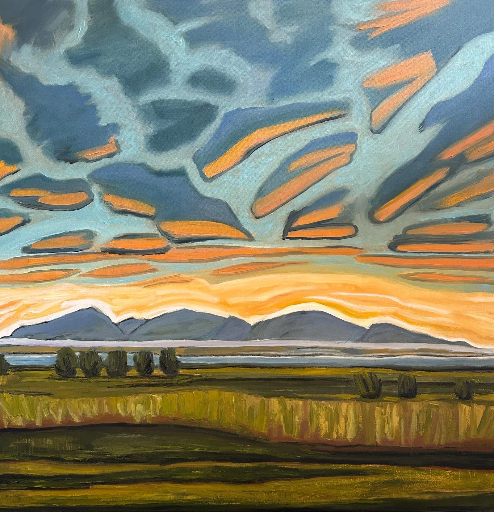 Hart James - Day's End, oil on canvas, 36 x 36 in. $3500