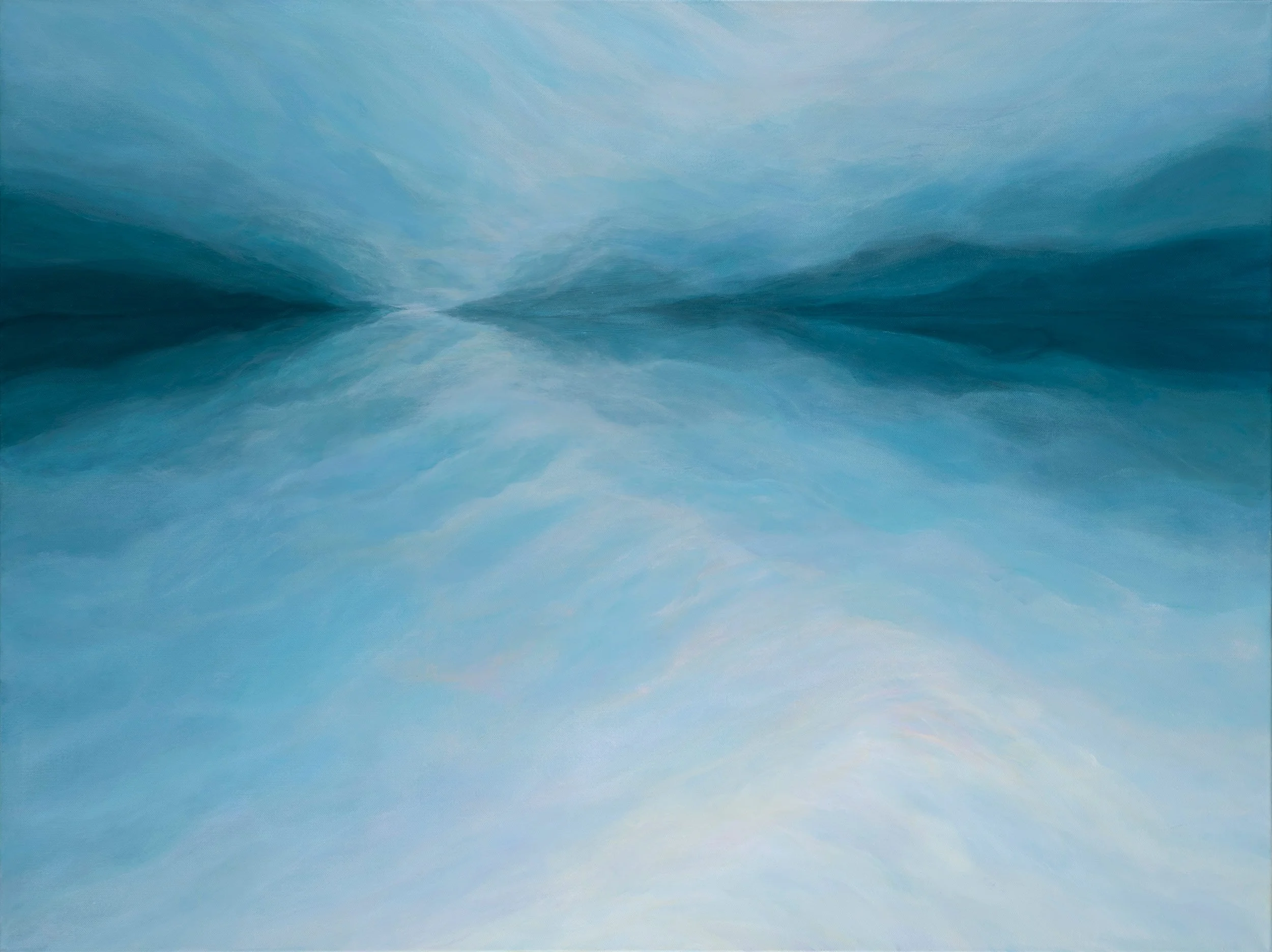 Carole Barrer - Blue Green 6, acrylic on canvas, 30 x 40 in. $3000