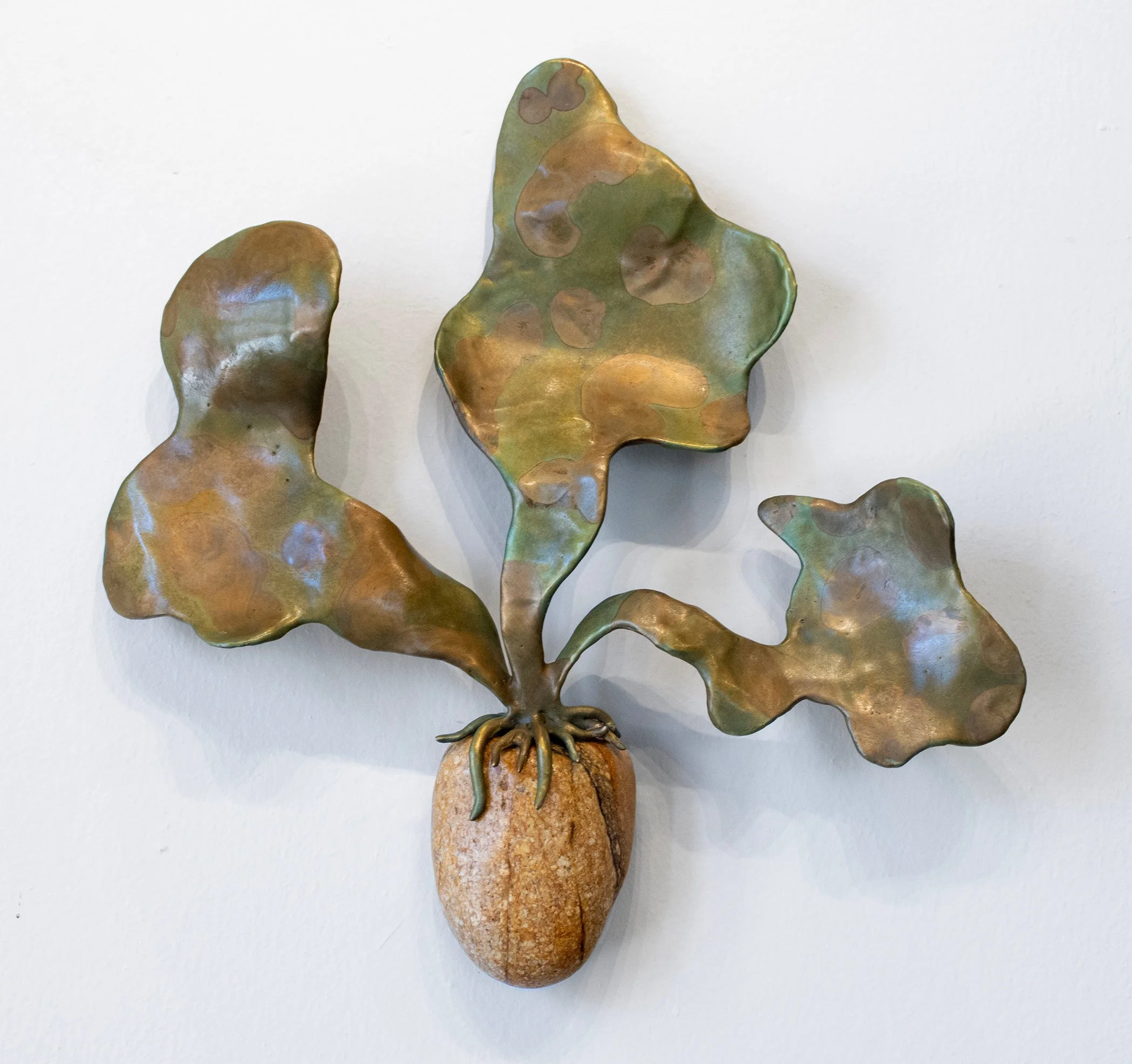 David Eisenhour - Holdfast, unique bronze and found object, 12 x 12 x 2 in. $1400