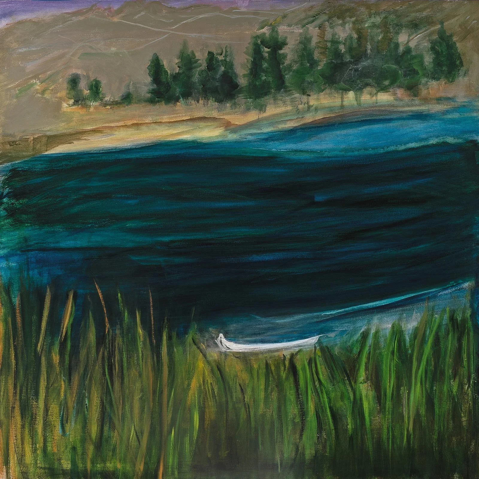 Kathryn Altus - Yakima River, acrylic on canvas, 36 x 36 in. 