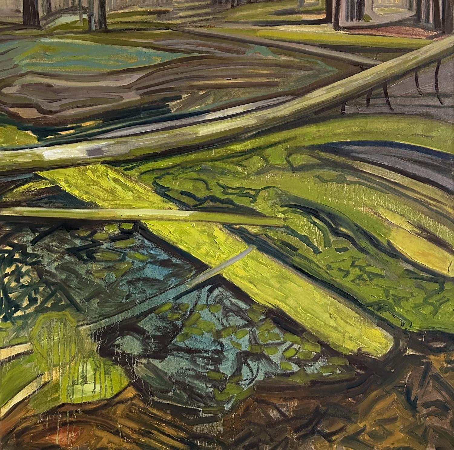 Hart James - The Life of Muck, oil on canvas, 36 x 36 in. $3500