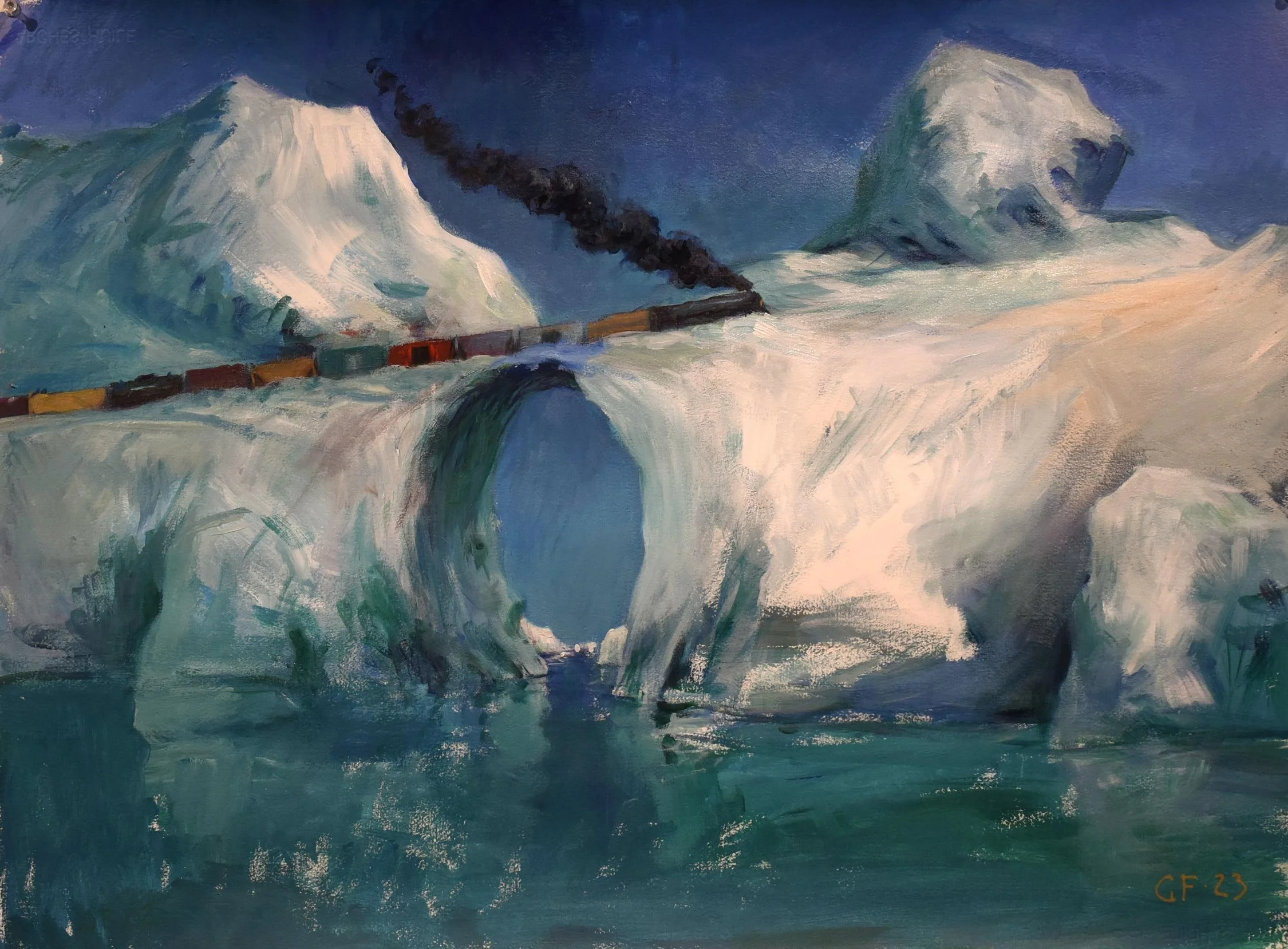 Gary Faigin - Study for Emergency Exit, oil on paper, 22 x 30 in. (unframed) $1800